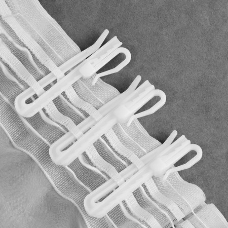 Hook for curtains, adjustable, 7 × 2.3 × 0.5 cm, 10 pcs, white color-2