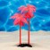 The artificial aquarium "palm tree", luminous, 18 cm, red