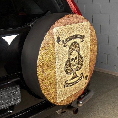 SkyWay spare wheel cover "Map", R16, 17 diameter 77cm, eco -leather, polyester