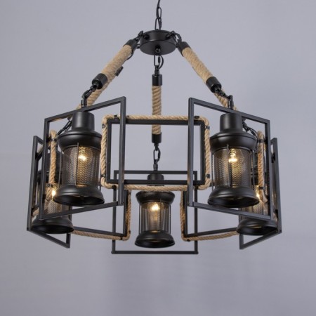 Chandelier "MADILAL" 5H27 black 65x65x28 cm-1