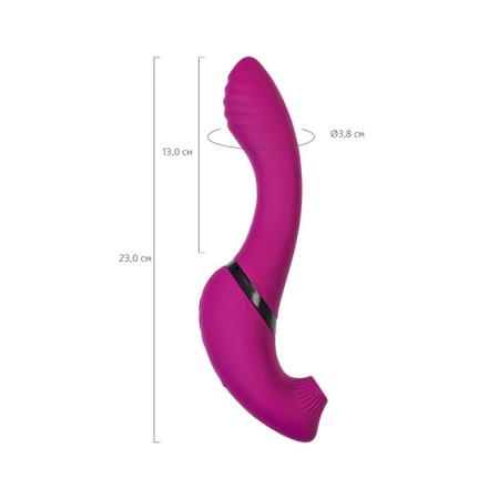 Turnoven vibrator with vacuum stimulation Jos Spinser, 23 cm, silicone, purple color-13