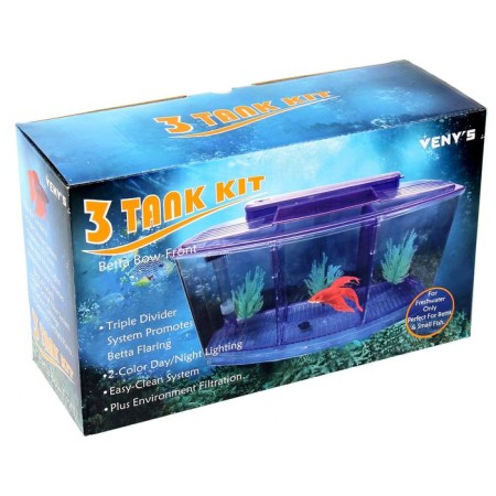 Aquarium set is three -section, with LED backlight, 2.55 liters, purple-9