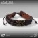 Bracelet Leather "Style" owl, brown color in black gold, d = 6 cm