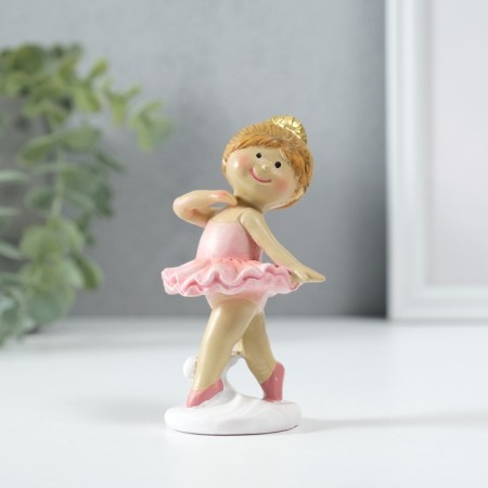 Souvenir Polystone "Girl Ballerina in the pink pack" 5x4.5x9.5 cm