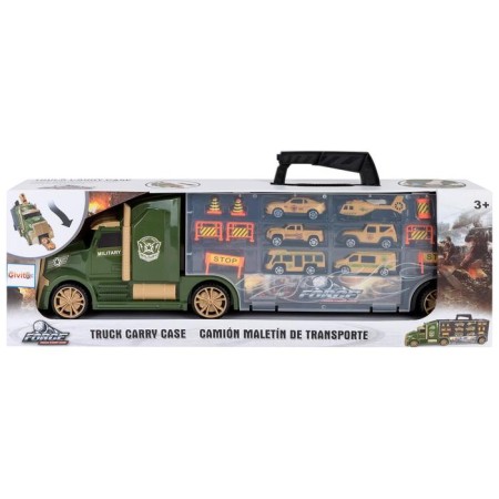 Auto -Vorot Case Givito Militari, with cars, with tunnel, green color, 54 cm-2