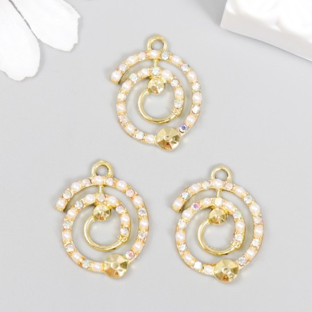 Decor for creativity metal, rhinestones "Infinity" gold 2.2x1.6 cm-2