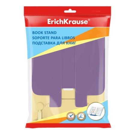 Erichkrause Iris book stand, plastic, yellow with a purple holder-1