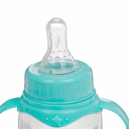 A bottle of feeding "Tender Cloud", a classic throat, with pens, 150 ml., 0 months, Biryuzovoy color-3