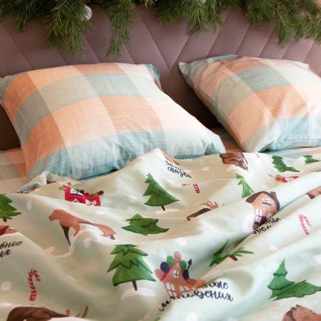 New Year. Bed linen "Ethel" duet Magic time 143*215 cm - 2 pcs, 240*220 cm, 70*70 cm - 2 pcs-4
