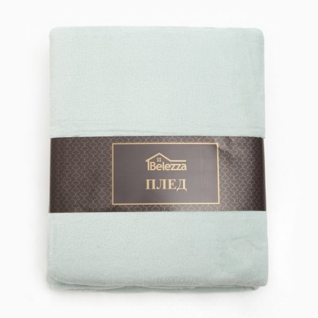 Plain plaid 200x220cm, green mint, microfiber 190g/m, PE100%-3