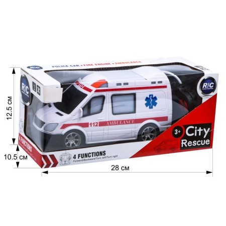 Ambulance Radio -controlled machine, light, works from batteries-4