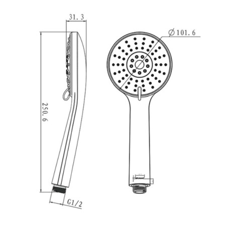 Shower watering can Bravat Stream P70138CP-1A-RUS, 3 modes, d = 102 mm, chrome-1