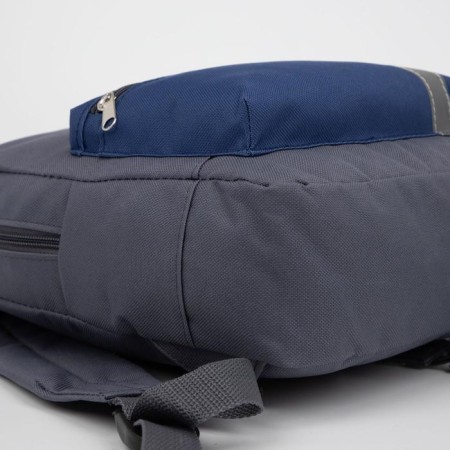 Baby backpack with zipper, external pocket, reflective strip, gray color-4