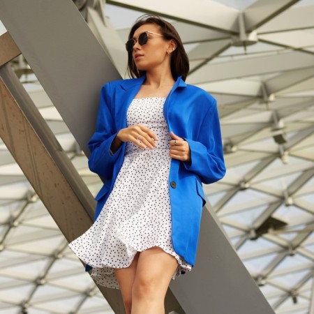 Women's jacket one size mist, blue color-4