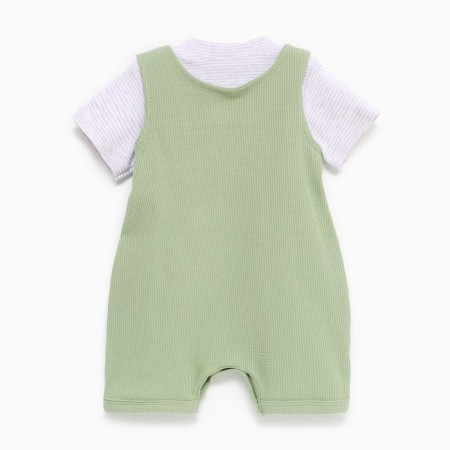 Set: T-shirt and overalls crumb I am Basic Line, height 80-86 cm, green-1