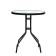 Garden table 60 x 70 cm, black color, glass tabletop