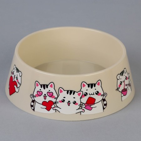 Plastic bowl “Cute kittens”, beige, 300 ml-2