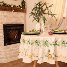 Скатерть Этель Spruce mood  d=150см +/-3см с ВГМО, 100%хл, саржа 190гр/м2