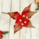 Decor "Winter Flower" 21x19 cm stripes, red