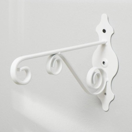Kashpo bracket, forged, 26 cm, metal, white-6