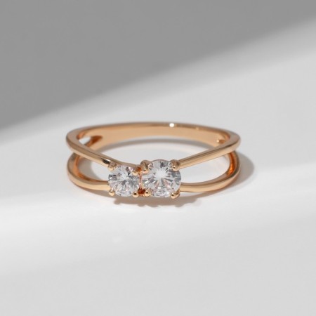 Ring Xuping plexus, white color in gold, size 19-1