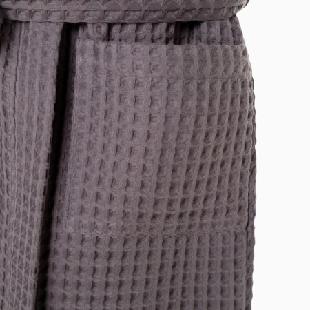 Wafel dressing gown men's elongated Ethel "BOHO" size 54-56, color is light gray, 100% cotton, 290 g/m2-13