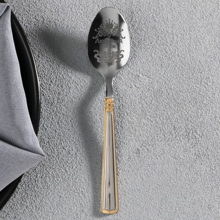 A teaspoon spoon with an engraving “beloved husband”, in a gift box, 3 x 14 cm.-2