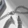 Set 3 objects: earrings, necklaces, ring "path" rectangles, white color in silver
