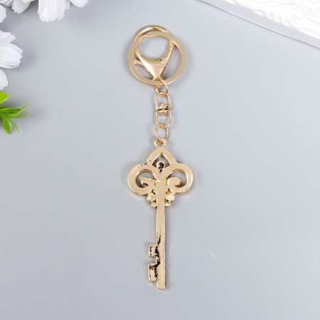 Browler Metal with carbine, enamel, rhinestones "openwork key" 13.8x3.2 cm-3