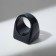Ring plastic "Square", Black color, 17 size