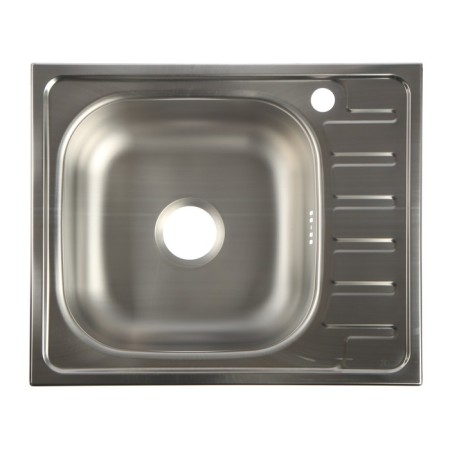 Kitchen sink "Vladiks", cut, with a siphon, 58x48 cm, left, stainless steel 0.6 mm
