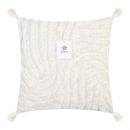 Decorative pillowcase "Ethel" BOHO, 45x45 cm, milk color, 100% cotton-4
