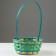 Wicker basket, 20.3 x 20.3 x 9.5/33 cm, green, bamboo