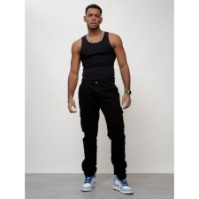 Cargo jeans male, size 56, black color