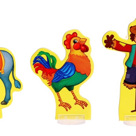 Set a half puzzle with figures "My farm"-8