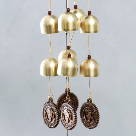 Wind Music Metal "Bell and Coin Om" 8 bells 50 cm-2