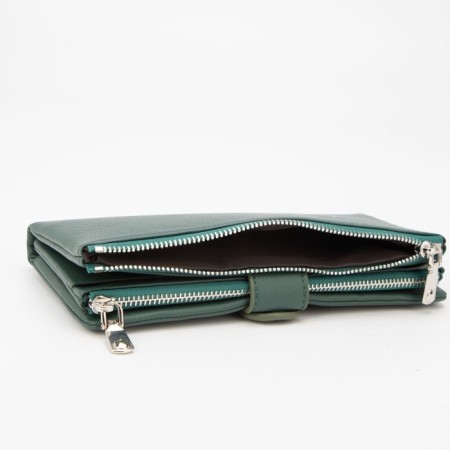 Women's wallet on magnet, green color-6