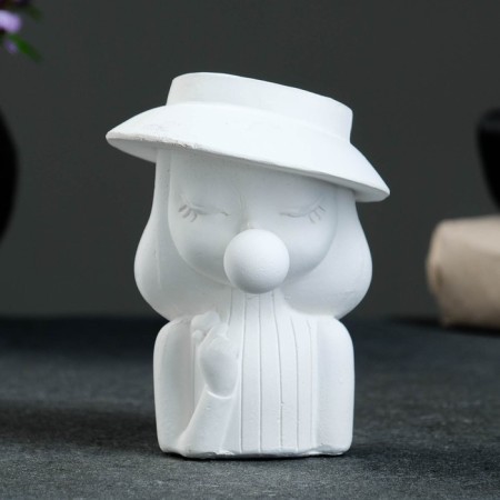 Kashpo - organizer "Girl with chewing gum" white 9x11x9cm-3