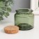 Bank for suppositories glass with a cork "Green" 100 ml 6.5x6.5x6.5 cm