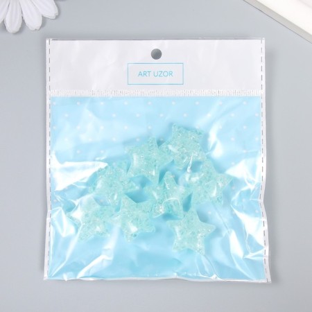 Busina Plastic for the creativity "Star. Stone ice" transparent green 1.3x2.6x2.6 cm-3