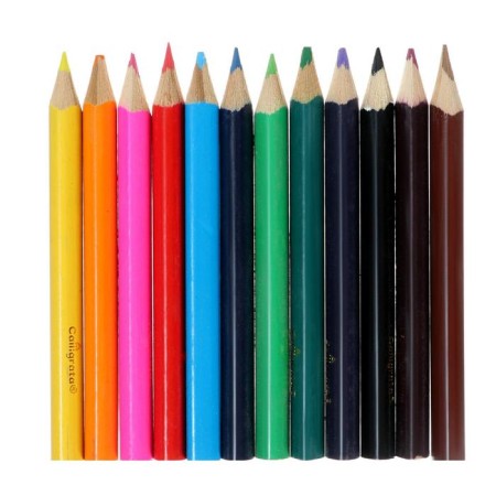 Pencils Calligrata "Machine", 12 colors, mini, wooden housing, triangular-5