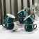 Ceramic tea service “Shishechki”, 12 items: a cup 200 ml, a saucer d = 14.5 cm, green color