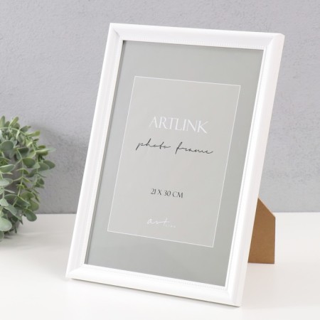 Photo frame Plastic "Gala" 21x30 cm, white (plastic screen)-1