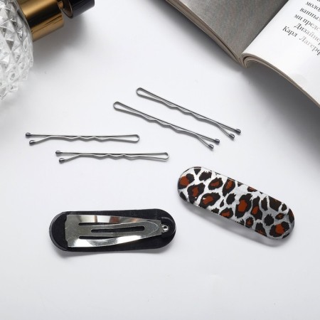 Invisibility for Herty hair (set 10 pcs) Leo, 5 cm, silver-black-2