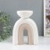 Ceramics candlestick for 1 candle "Medusa" sand-white 13.5x8.7x18 cm