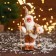Santa Claus "in a brilliant suit, skiing" 16 cm, golden white