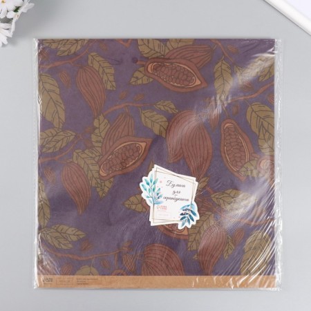 Scrapbooking Kraft "Cocoa on blue" density 180 g 30.5x32 cm-4