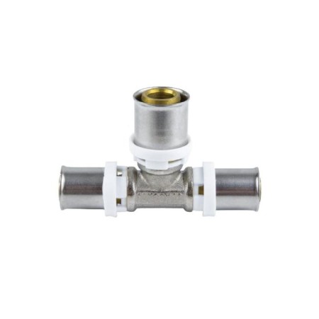 Aquasfera-Press tee 8010-01, D = 16 x 20 x 16 mm, transitional, brass