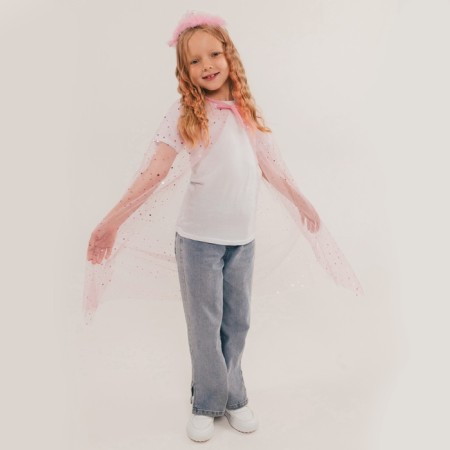 Carnival set "Charming Princess" The length of the cloak is 80 cm, crown, pink-5