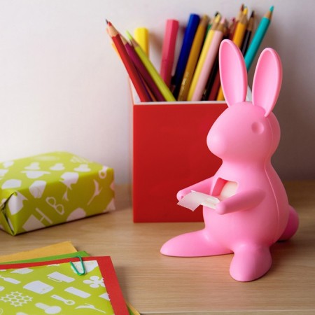 Диспенсер для скотча Qualy Bunny, цвет розовый-1